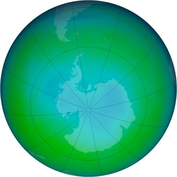 Antarctic ozone map for 1991-05